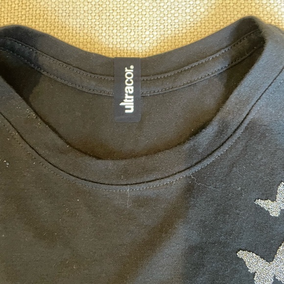 NWT Ultracor Black Embellished Crop Muscle Tee - Picture 4 of 7